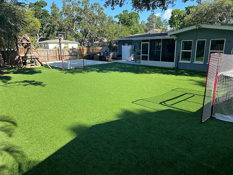Backyard turf field