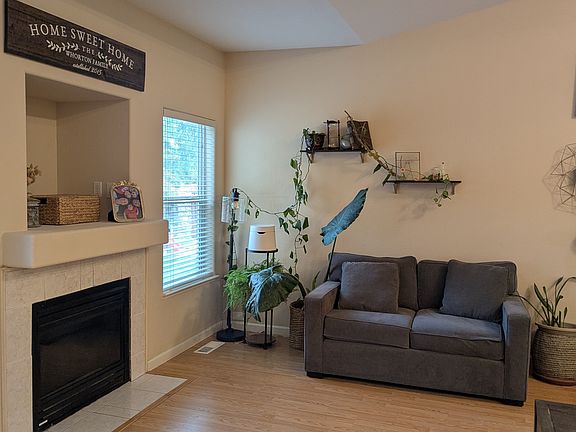 Living room and fireplace
