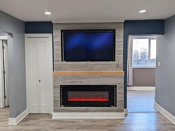 Living Room electric fireplace and 55" TV