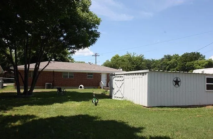 backyard with sheds