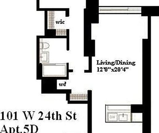 2nd image of 101 W 24th St APT 5D