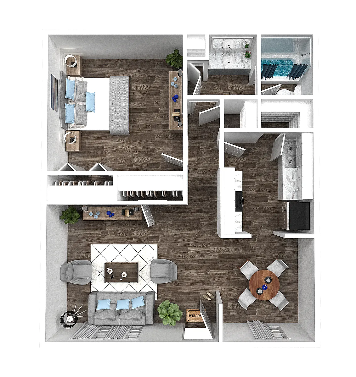 Floor plan 1 Bedroom 1 Bath