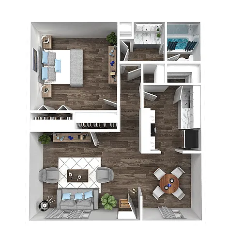 Floor plan 1 Bedroom 1 Bath