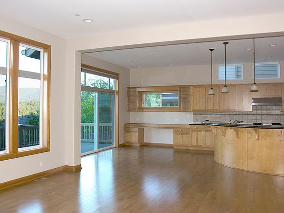 Kitchen eating area with built in desk