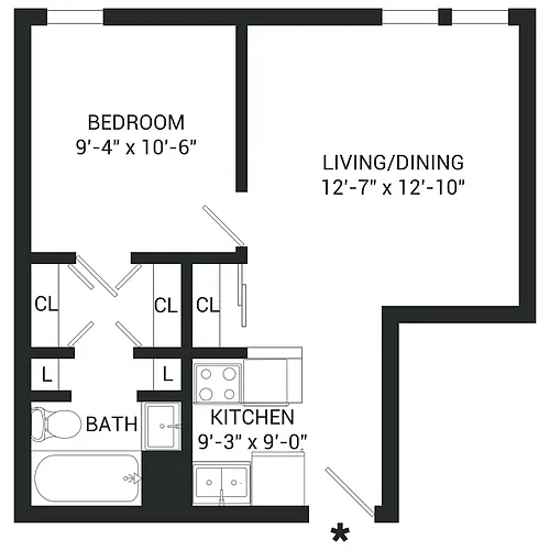 Floor plan One Bedroom