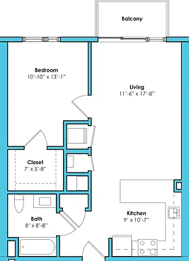 One Bedroom One Bath (694 SF) One Bedroom One Bath (694 SF)