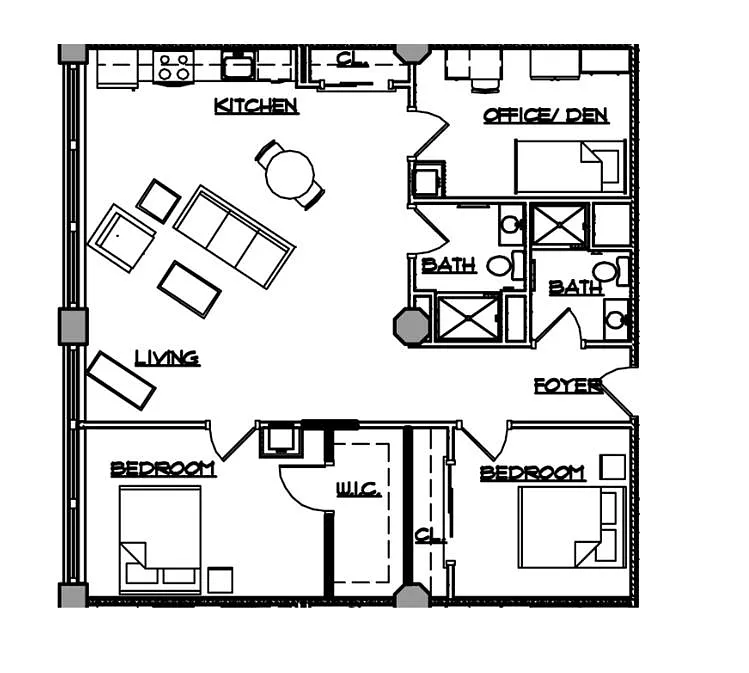 Floor plan 3 Bedroom - 2 Bathroom