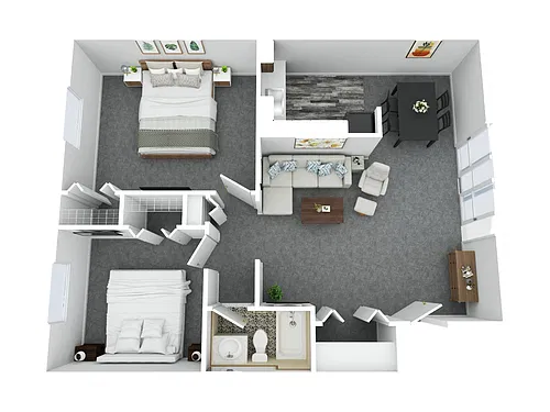 Floor plan Governor Printz - 2 BR - 1 BTH