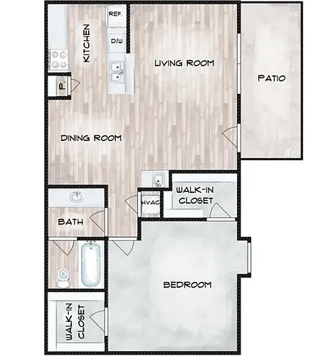 Floor plan BR 1x1