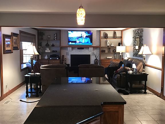 kitchen and family room view