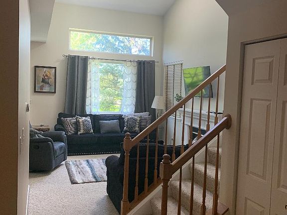 Living room with skylights