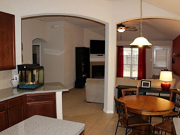 Open concept kitchen looking into the family room