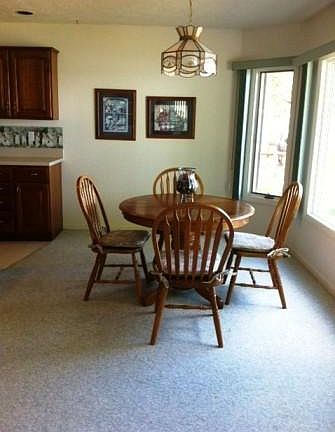 Dining area front of island