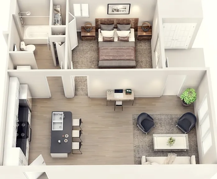 One Bedroom, with Balcony One Bedroom, with Balcony