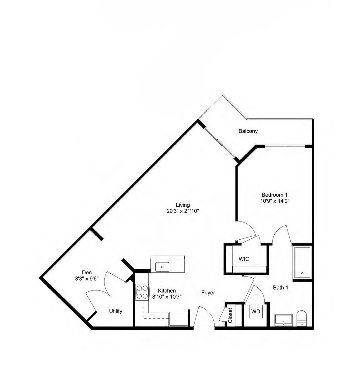 Floor plan A-9D 1Dx2