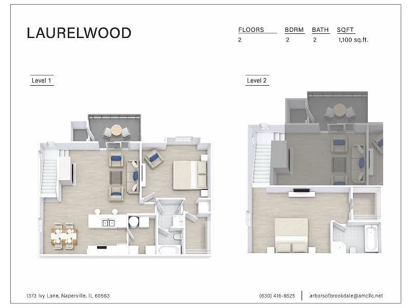 Floor plan 2 Bedroom 2 Bathroom D2 Renovated
