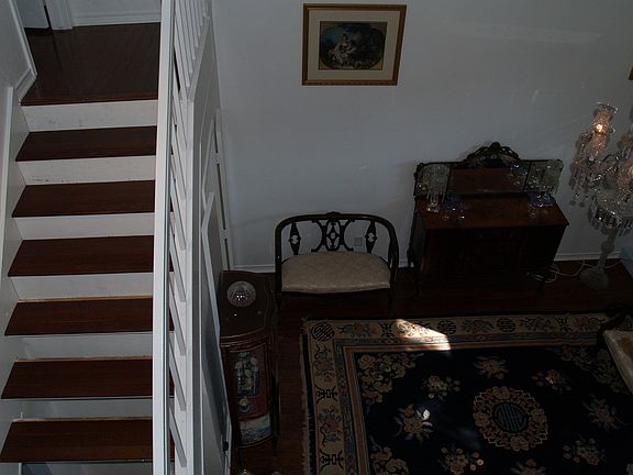 Notice the hardwood stairs