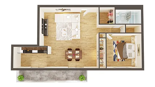 Floor plan Lrg. 1br. Flat