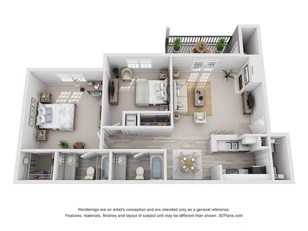 Floor plan 2 Bedroom C