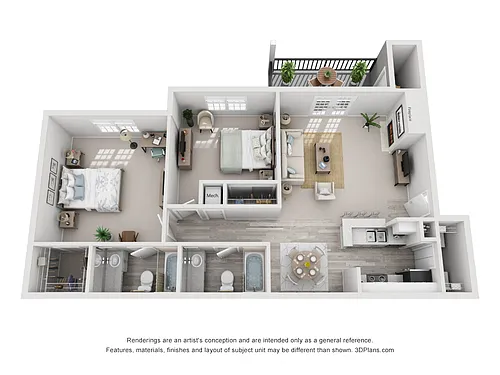 Floor plan 2 Bedroom C