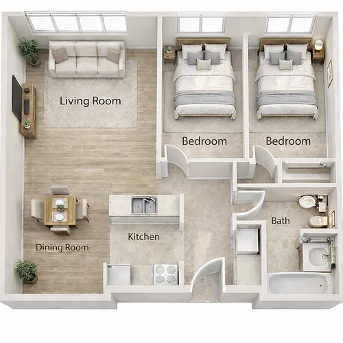 Floor plan Two Bedrooms