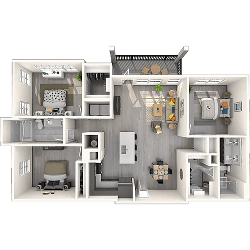 Floor plan C1 3x2 1423 SF