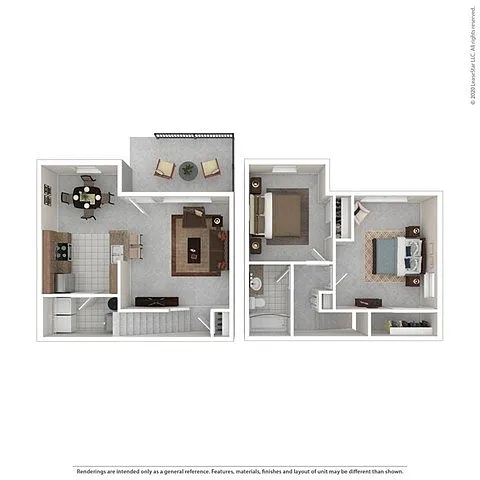Floor plan 2 Bedroom 1 Bathroom