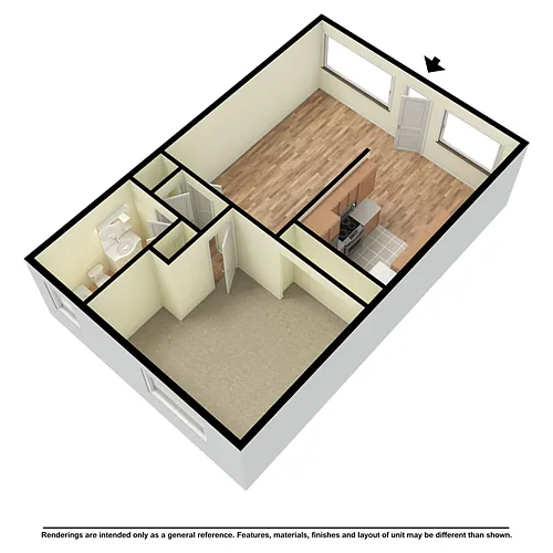 Floor plan 1bedroom WD LVP