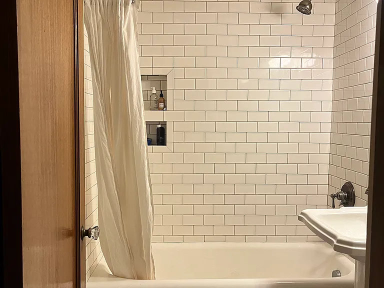 Updated fully bathroom with oversized bathtub.