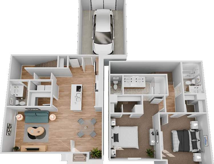 PLAN B2.1 TOWNHOME Floorplan Diagram