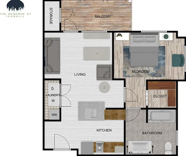One Bedroom 2D Floor Plan One Bedroom 2D Floor Plan