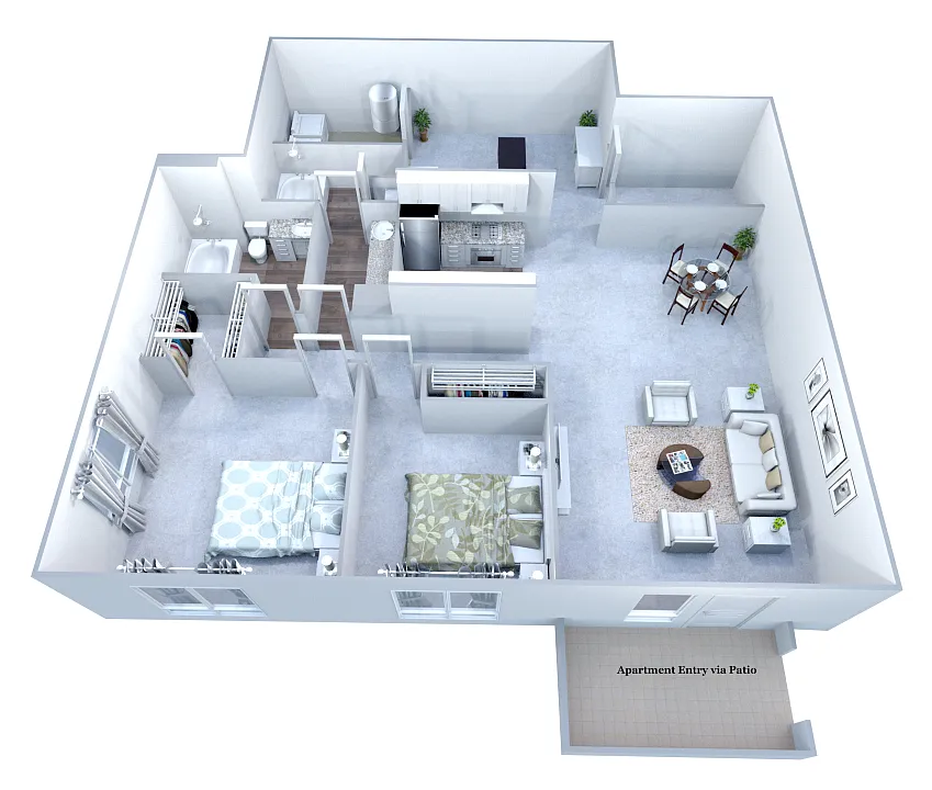 Floor plan F 2 Bed/2 Bath