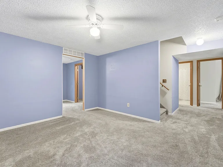 Basement living room and hallway.