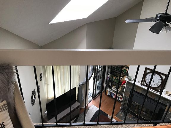 Loft with skylight. Previous renter's furniture