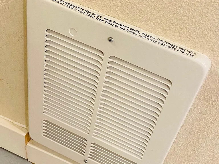 Wall heater units in each rooms