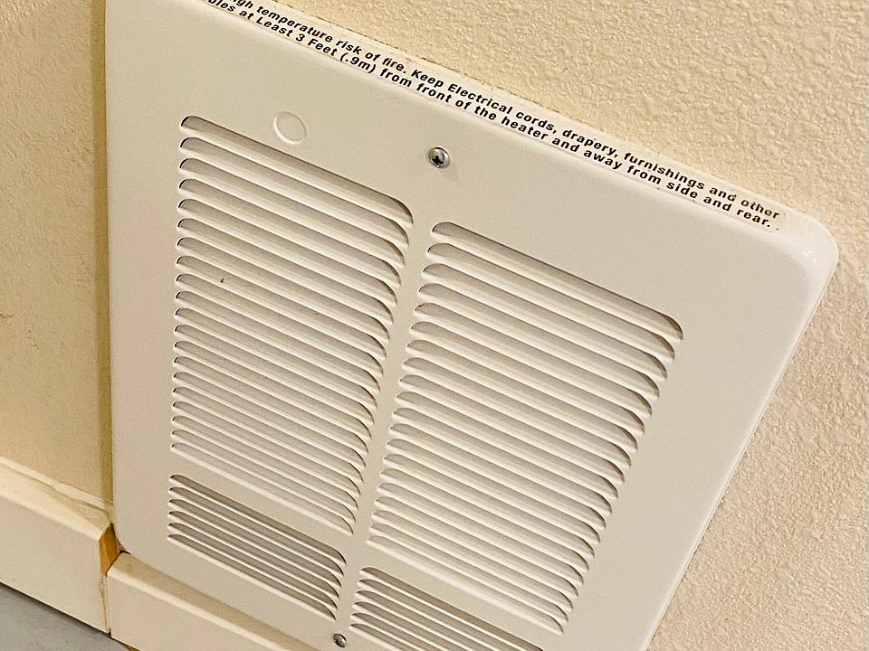 Wall heater units in each rooms