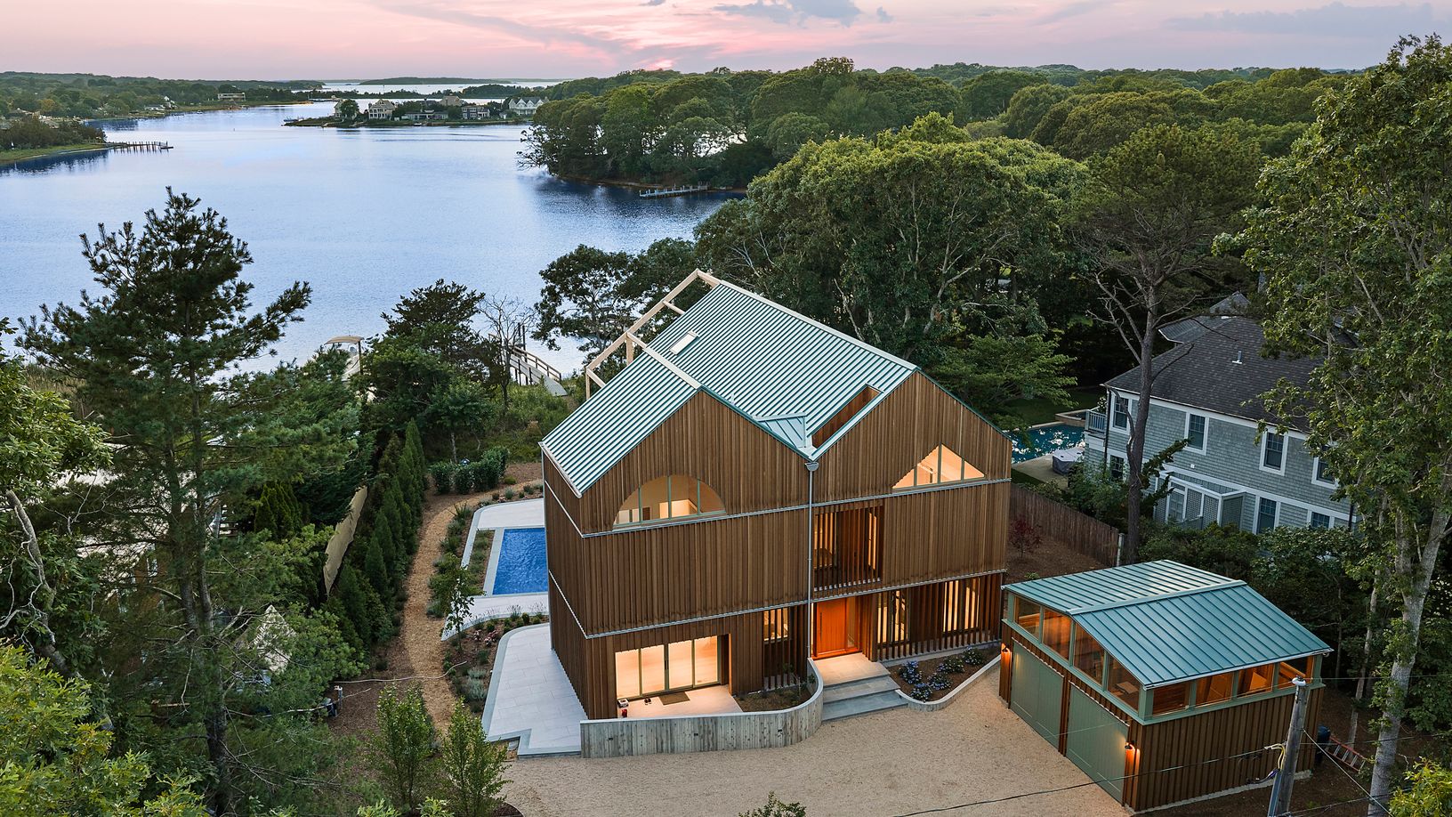 Front Aerial Elevation Dusk