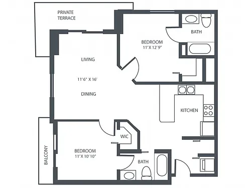 Floor plan Model M