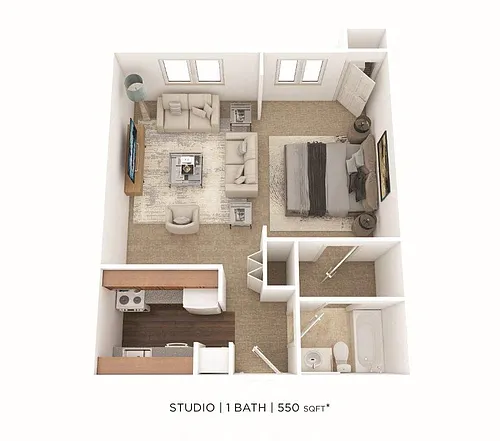 Floor plan Studio - 550 sqft
