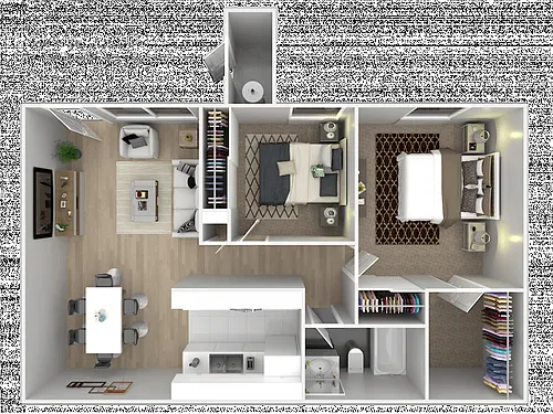 Floor plan Two Bedroom / One Bath