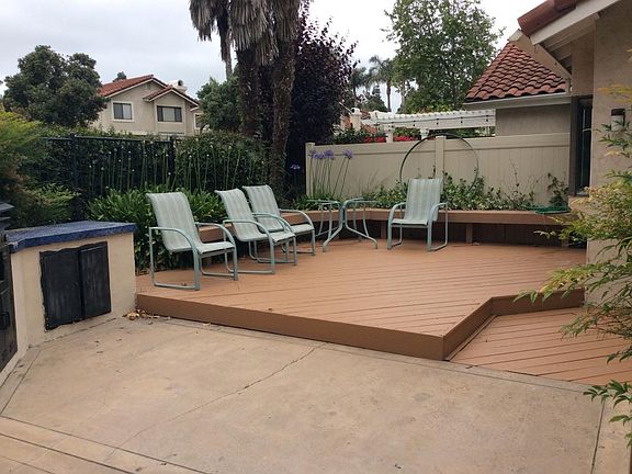 Private Patio home backyard facing South West loads of light .. new turf added. Situated on the premiere greenbelt in La Jolla Colony.
