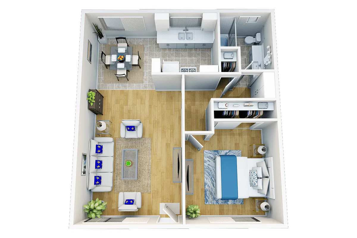 Floor plan 1 Bedroom, 1 Bathroom