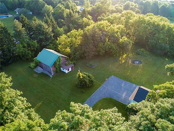 Aerial view of barn
