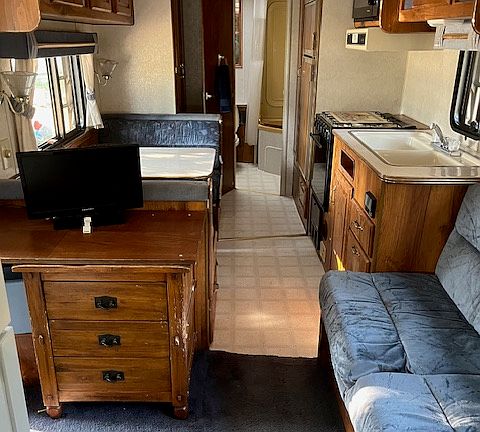 Looking from bedroom toward bathroom