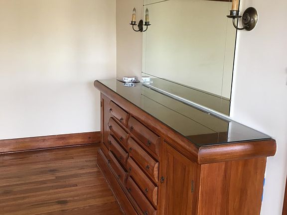Beautiful built in wood cabinet in dining room