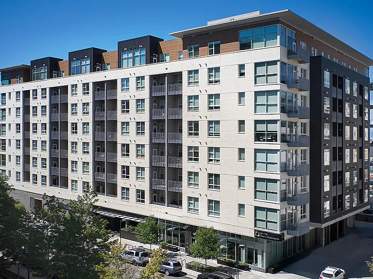 Griffis Cherry Creek North apartment exterior in Denver, Colorado.