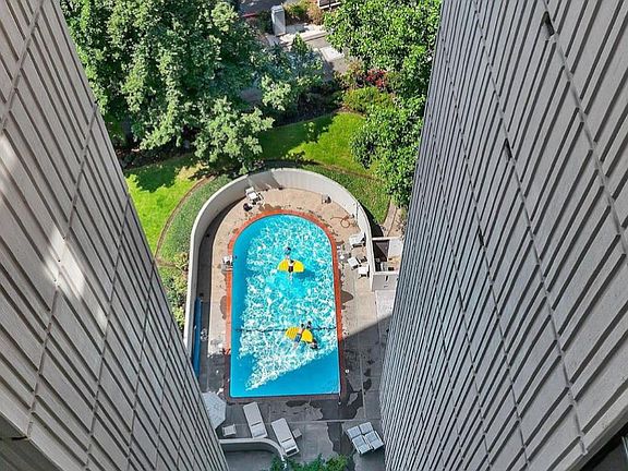 Outdoor pool view from above