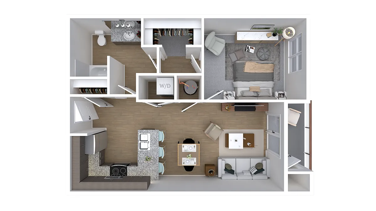 Floor plan 1X1-735