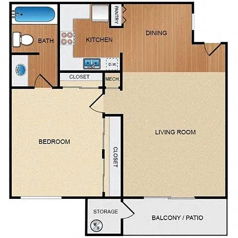 Floor plan Floorplan D (1x1)