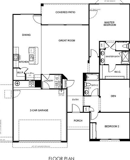 This floorplan is 1,639 sq. ft. with 2 bedrooms and 2 baths.